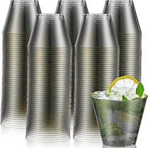 9OZ 9OZ 270ML disposable air cup plastic black sparkling dessert fruit cup foreign wine cocktail cup gold powder