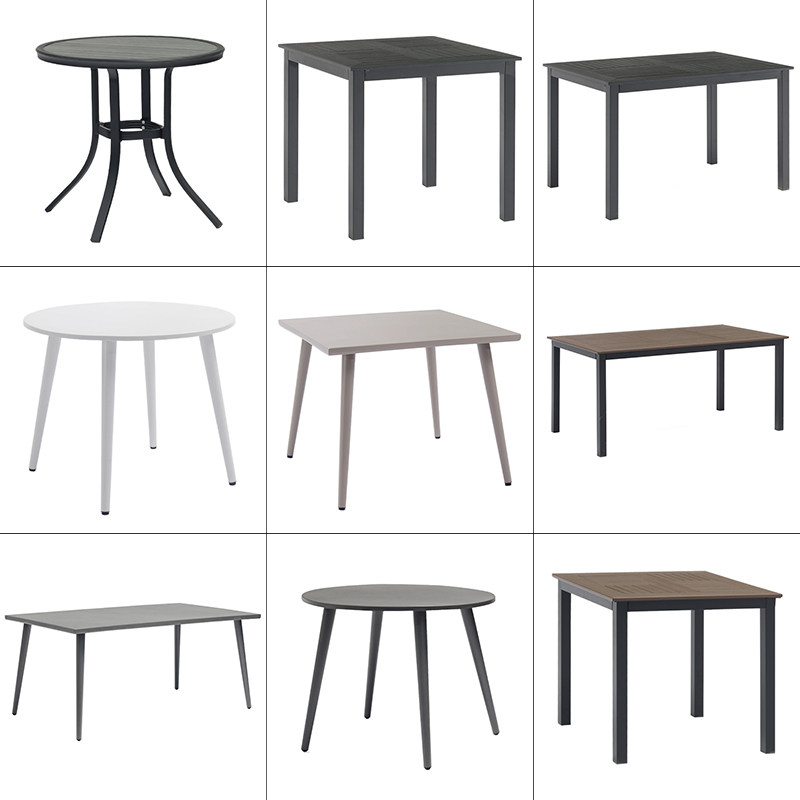 Outdoor Single Table And Chairs Patio Garden Milk Tea Coffee Shop Outdoor Furniture Cafe Leisure Patio Full Aluminum Dining Table