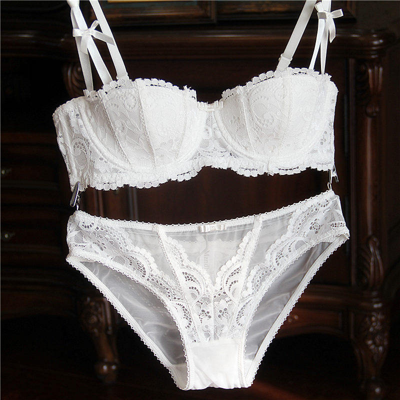 欧美文胸性感蕾丝内衣套装薄款聚拢本命年红色舒适胸罩薄模杯大码