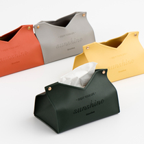 Xiaoxijia Nordic ins style leather tissue box home living room drawing paper box creative restaurant napkin storage box