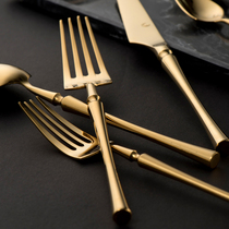 Xiaoxijia Nordic small waist Golden 304 stainless steel Western food knife and fork spoon main knife sweet fork coffee spoon
