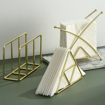 Xiaoxijia Nordic luxury Golden Iron tissue seat restaurant tissue rack hotel cafe paper towel storage rack