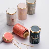 Xiaoxijia Nordic light luxury ceramic toothpick cylinder table toothpick dental floss storage tank hotel restaurant toothpick box