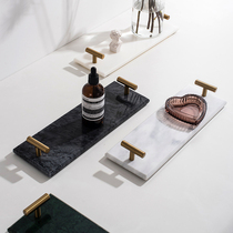 Xiaoxijia Nordic natural marble tray jewelry plate dessert plate bathroom storage plate home decoration decoration decoration