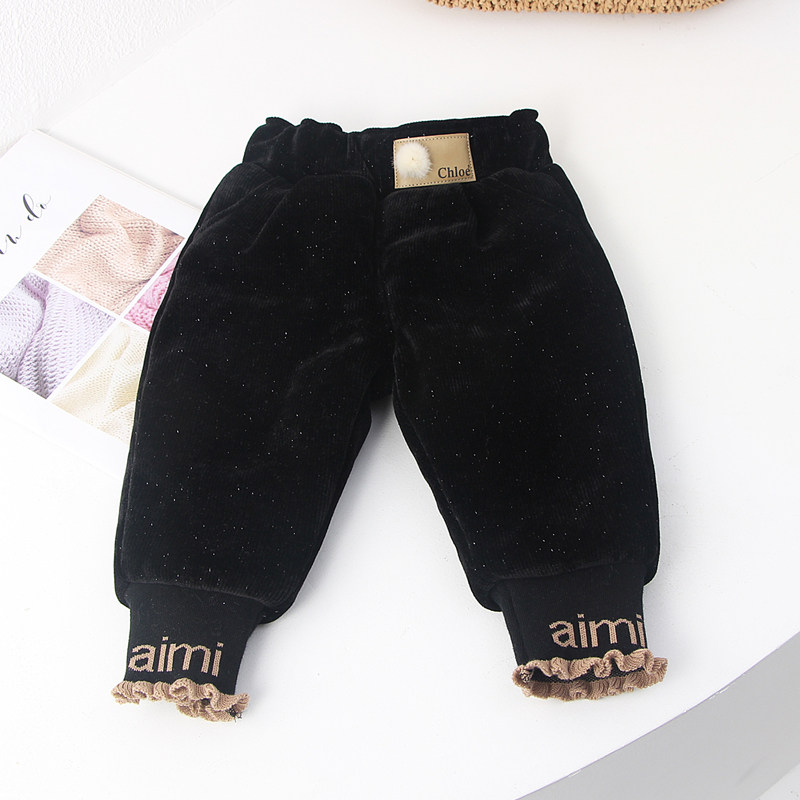 Girls pants cotton padded thick autumn and winter wear 2020 new foreign style children's cotton pants women baby casual trousers
