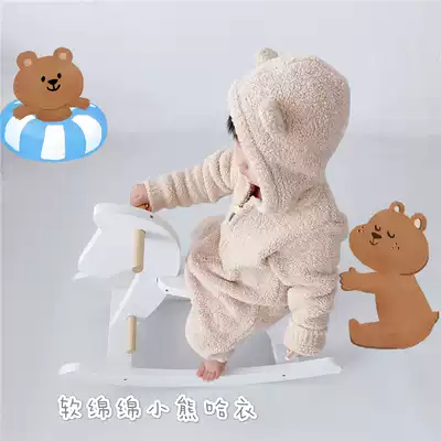 Autumn and winter cute little bear baby modeling clothes soft jumpsuit baby climbing suit