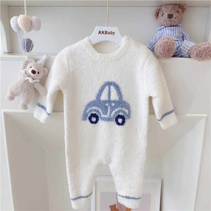 Good night KK autumn and winter soft car baby romper cute cartoon romper