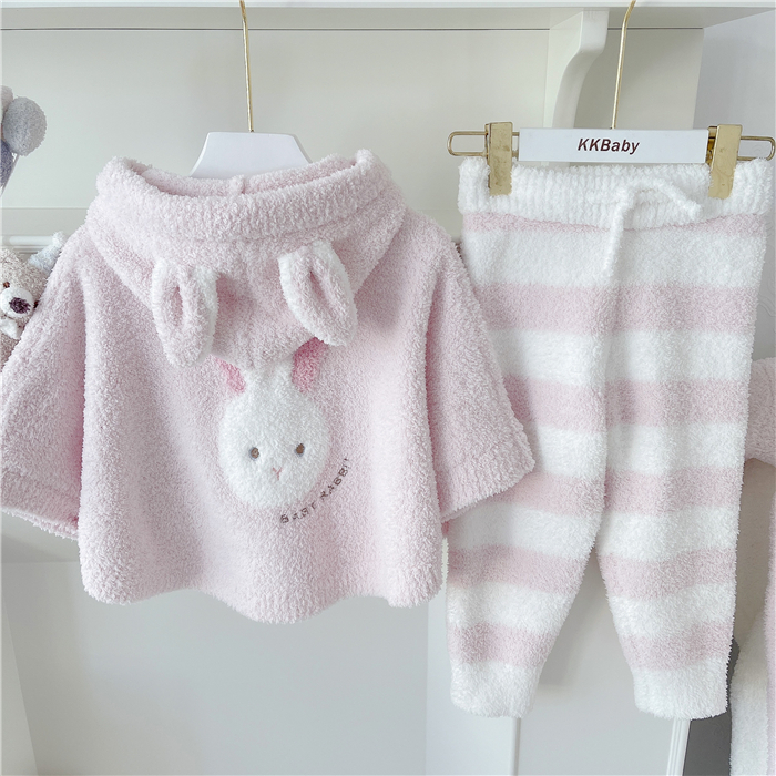 Good night KK autumn and winter cute little pink bunny baby half velvet soft cloak cloak