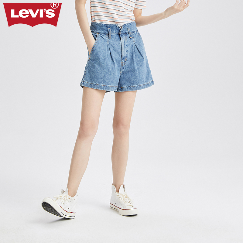 Levis Levis spring and summer new women's pure cotton high waist loose denim shorts 39429-0001
