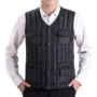 Vest nam trung niên nam trung niên ấm áp cotton mùa thu và mùa đông mặc vest cũ vest dày vest áo vest nam tuổi 50