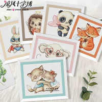 凉风 DMC Line Cross Stitch Set Living Room Новый стиль декоративная картина маленькие животные коллекция 14 принтов