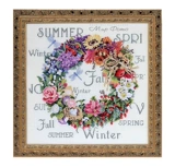 凉风 DMC Cross Emllemery Гостиная Новая спальня свежий цветок HC-090 Dim Four Seasons Цветочный кольцо печати