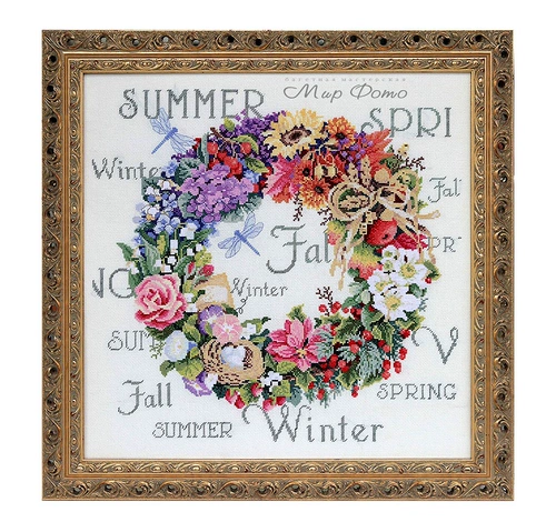 凉风 DMC Cross Emllemery Гостиная Новая спальня свежий цветок HC-090 Dim Four Seasons Цветочный кольцо печати