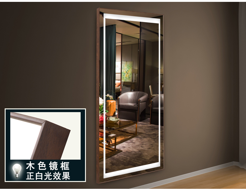 Yishare gương dài treo tường gương led với ánh sáng phù hợp gương phòng ngủ nhà thay đồ gương sàn gương - Gương gương vệ sinh