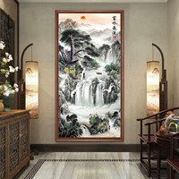 Liushui Shengcai Cross Emlleckery 2020 Новые пейзажи Пейзаж Полный вышитый крыльцо Вертикальное издание