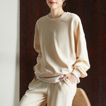  Sofisel white sweater casual fashion suit womens 2021 spring new sweatpants loose sports style two-piece suit