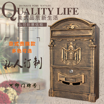 Hirocan Accessories Railing Retro Nostalgia Mailbox Hanging Wall With Lock Home Outdoor Rain-Proof Waterproof Iron Mail Box