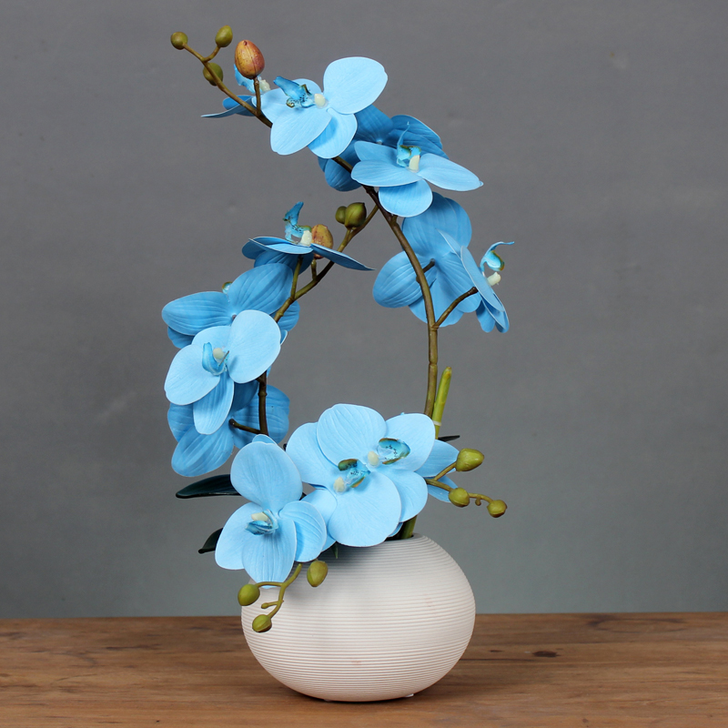 Simulated flower orchid set assembly modern minimal living room with table tea table Tea cabinet decorated flower art