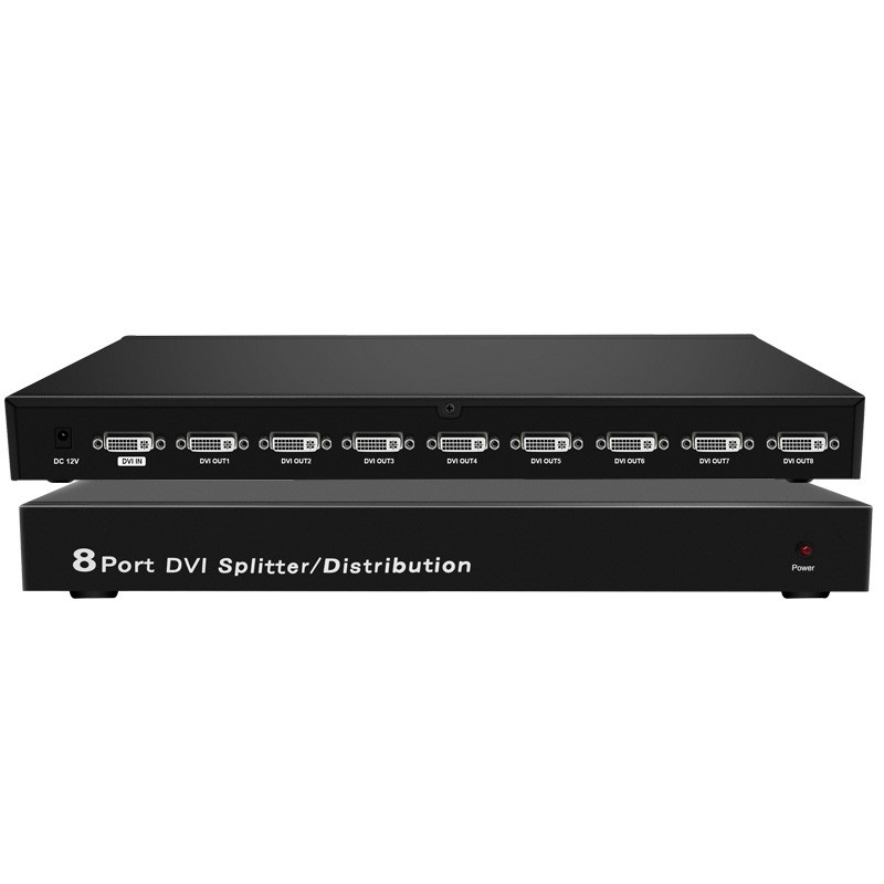 Comateric DVI Dual Channel dispenser 1 in 8 out 2560@60 1080@120Hz double link 1 minute 8