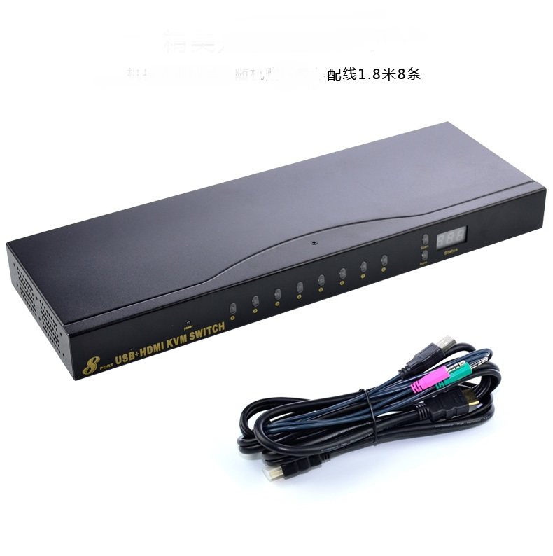 Keweiqi 8 Ports USB Auto HDMI KVM Switch 8 In 1 Out Audio Microphone Sync 4K