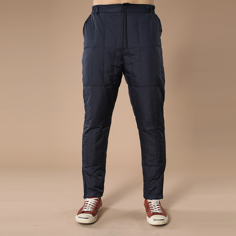 Thickened Dad Autumn Winter Large size Sizes Loose Warm Cotton Pants External Wear Mid-Aged Men's Down Pants High Waist Inside And Outside Wearing