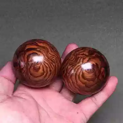 Hainan Huanghua Pear hand string old material sea Yellow 5 7 health ball 360 degrees tiger skin pattern spider pattern eye to eye