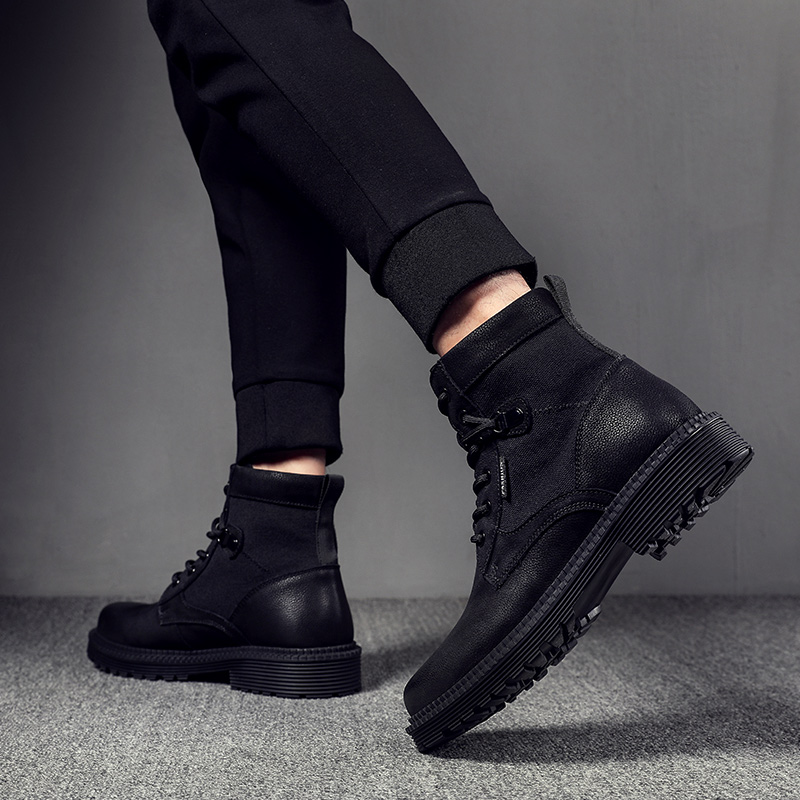 Martin Boots Man Winter 2020 New Black Gmao Leather Boots Man's Boots Men's Inn Overalls High-cylinder Shoe Male