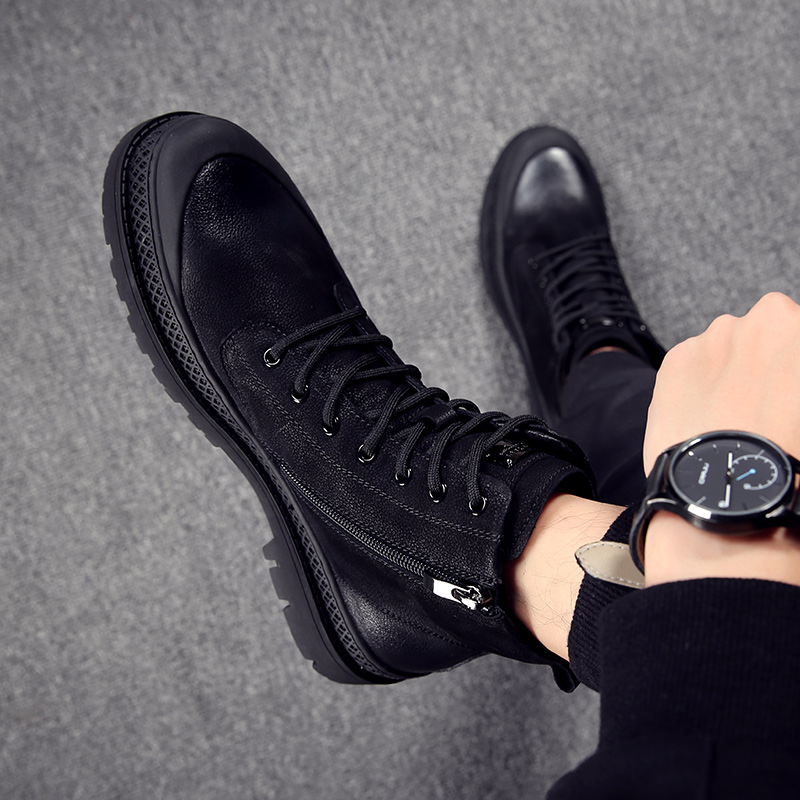 Men's shoes winter warm plus-wood Martin boots men's boots in the British Boots Boots high gang men's desert boots tide