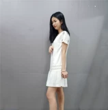 Roem Luoyan Counter подлинная очистка RCOW42506C Летняя леди инкрустированные алмазные полой складки чистое белое платье
