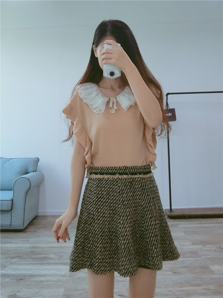 ROEM Loyan Special Cabinet Clear Cabin RCKW24904G Spring style Lady Temperament Knitted Sweaters