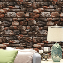 Simulation stone cobblestone 3D stereo wallpaper original ecological nature bar restaurant hotel wallpaper Farm house teahouse