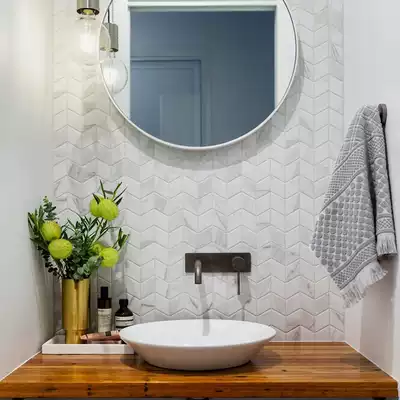 Adventure garden fish bone mosaic tile tile Nordic kitchen powder room floor tile jazz white wall brick background wall