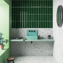 Light luxury dark green tile bathroom kitchen toilet wall brick retro glazed brick Bed and breakfast restaurant kitchen and bathroom wall brick