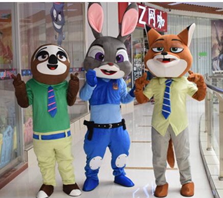 Zootopia Judy Nick Lightning Cartoon Doll Costume Rabbit Fox Sloth Walking Performance Anime Costume