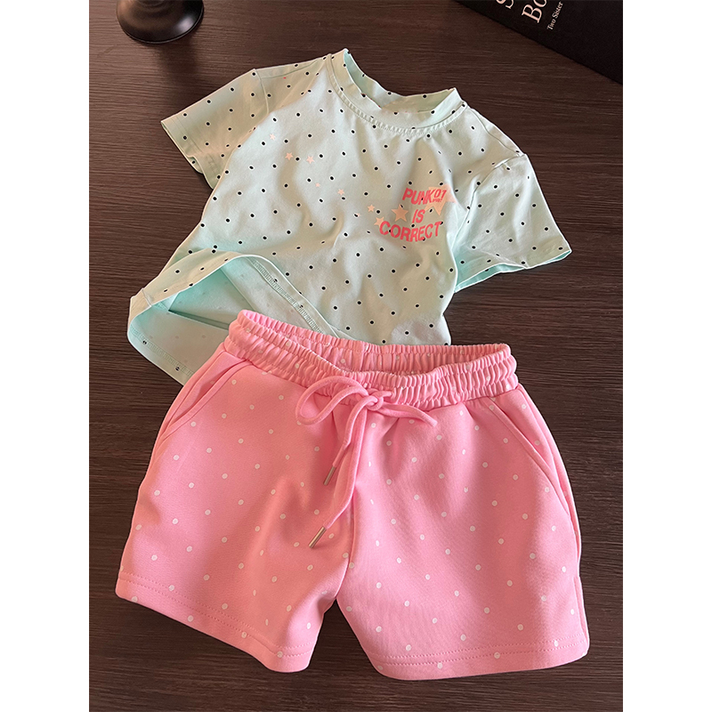Dopamine Loungewear Polka Dot Print Design Pajamas for Women Summer Comfortable Short-Sleeved Shorts Versatile Set Can Be Worn Outside Dopamine Loungewear Polka Dot Print Design Pajamas for Women Summer Comfortable Short-Sleeved Shorts Versatile Set Can Be Worn Outside