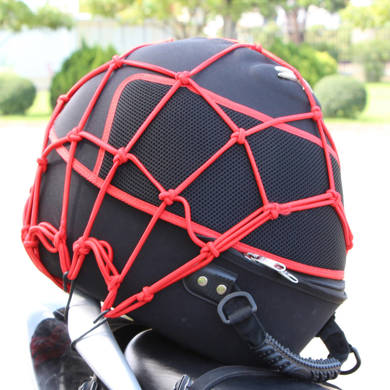 Electric motor car safety helmet plus coarse and dense luggage mesh hood tail seat tank net high elastic storage mesh tied rope