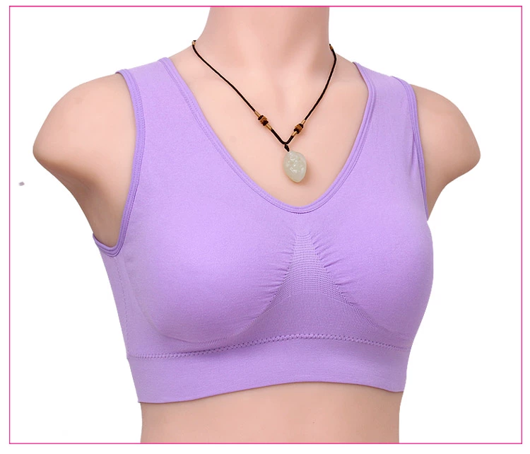 Kích cỡ lớn áo ngực nam trung niên lớn hơn cotton nguyên chất thoải mái yoga kiểu áo ngực đồ lót nữ không có vòng thép mẹ đồ lót