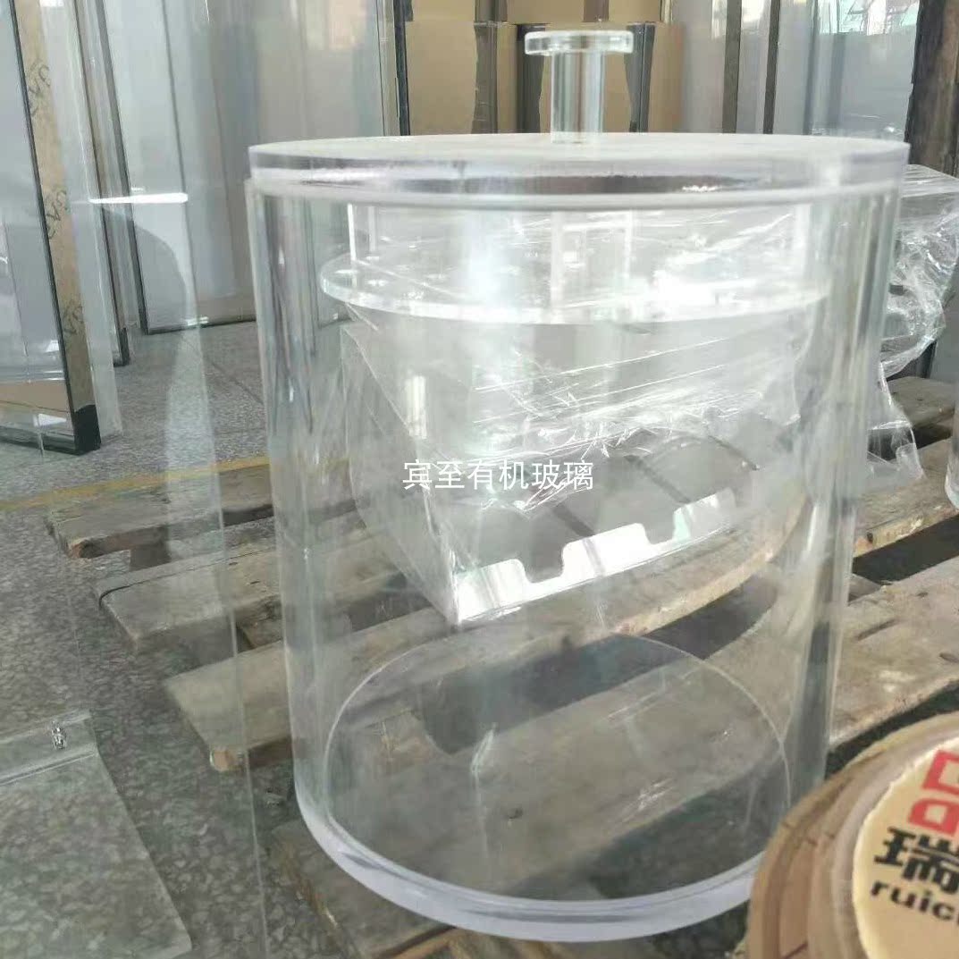 Acrylic Vacuum Barrel Vacuum Package Detection Drum Transparent Organic Glass Sealed Drum Round Drum Hood Sub