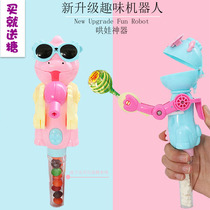 Net red lollipop robot eating sugar man storage artifact storage can not be finished eating the same creative little man toy