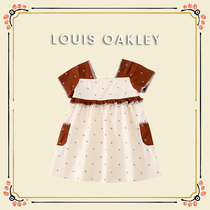 GIRLS  dress discount season]LOUIS OAKLEY2021 summer new stitching princess skirt baby long skirt