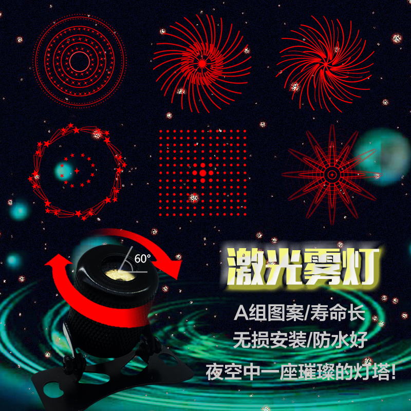 Motorcycle modification 12V spot light Pedal color light Laser light Projection light Laser brake light Anti-rear-end warning light
