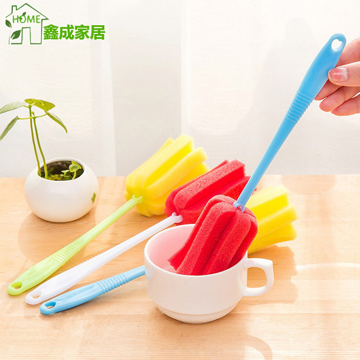 Long handle sponge cup brush Bottle brush Thermos cup Brush cup brush Glass brush Water cup cleaning brush artifact