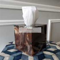 (Simple Luxury) Kokomo wild red brown resin living room dining room home Square tissue box