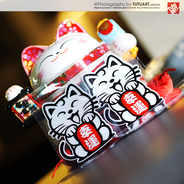 TUTU Tutu car sticker-Japanese original D1 JDM Luck Cat Lucky Cat-Car Locomotive Reflective Patch Patch