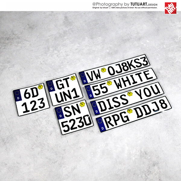 TUTU Tutu Car Sticker Creative Foreign License Plate Decoration Sticker European Union German Car Friendly Mark Custom Cue Card Sticker