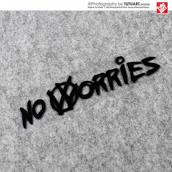 TUTU pictured car sticker NO WORRIES Golf GTI Personality car tail decorated with reflective patches waterproof sticker