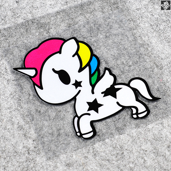 TUTU tutu car sticker cartoon unicorn reflective patch car locomotive personality decorative sticker sticker applid