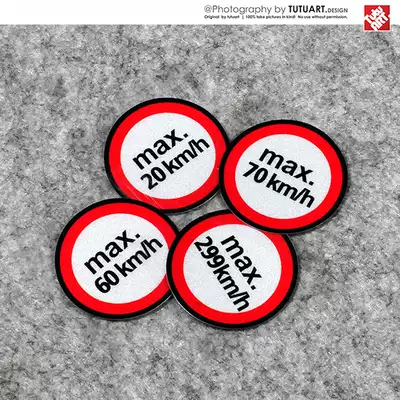 TUTU map car sticker locomotive bicycle speed limit warning reflective patch fun body decoration waterproof decal