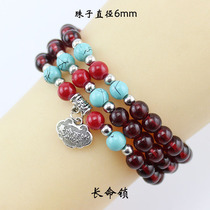 New popular Korean version of 6mm imitation Garnet multi-layer crystal bracelet hot-selling stalls supply womens jewelry gifts