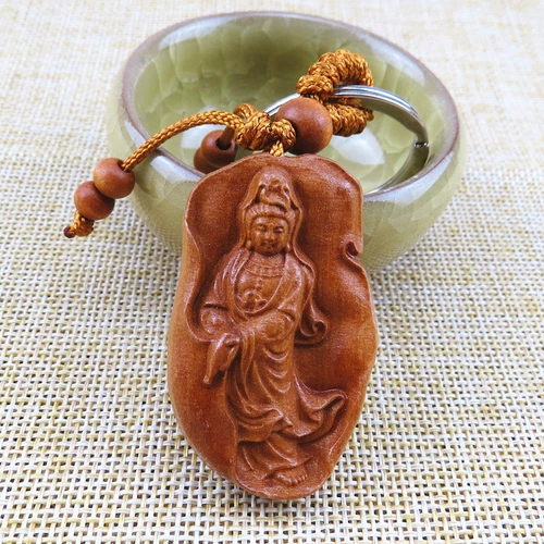 Чай Тегуаньинь, брелок, креативные ключи от машины подходит для мужчин и женщин, деревянный аксессуар, креативный подарок